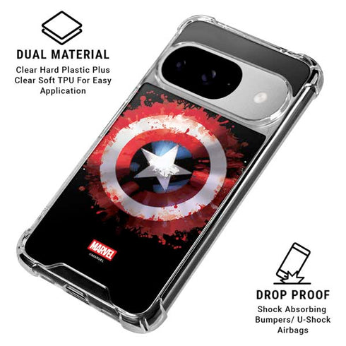 Marvel Captain America Star Shield Google Pixel 10 Clear Case